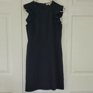 LOFT Black Ruffled Sheath Mini Dress